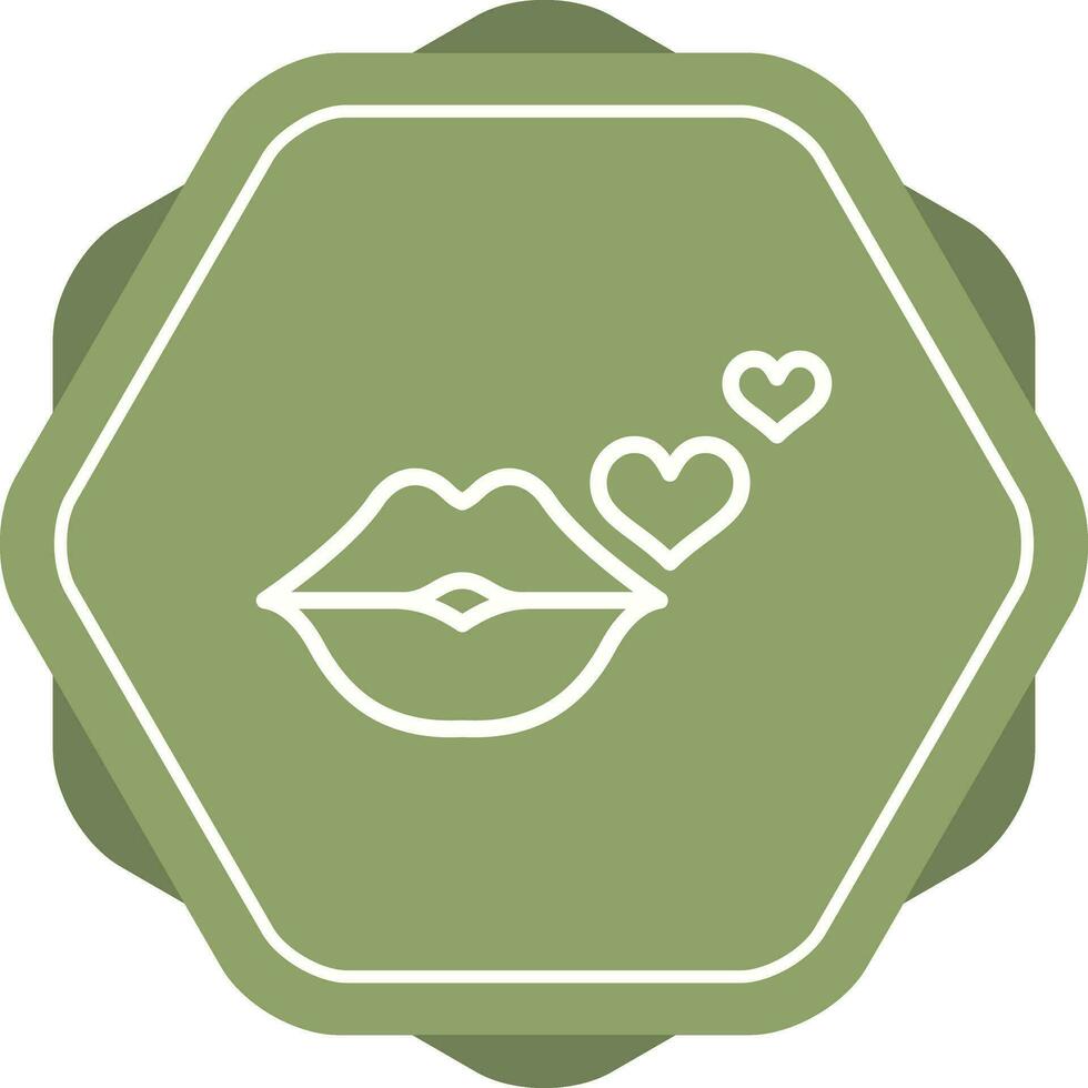 icono de vector de beso