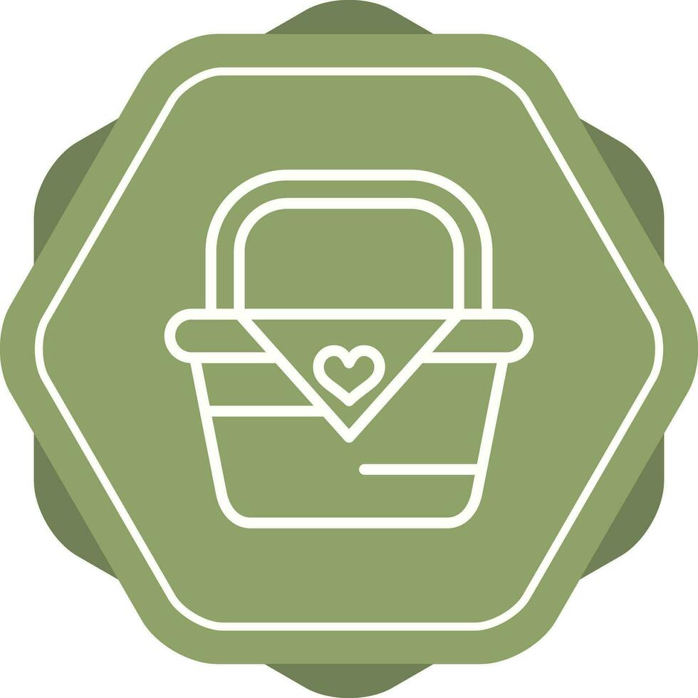 Romantic picnic basket Vector Icon