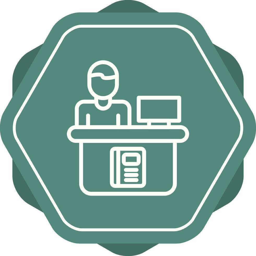 Library Reference Desk Vector Icon