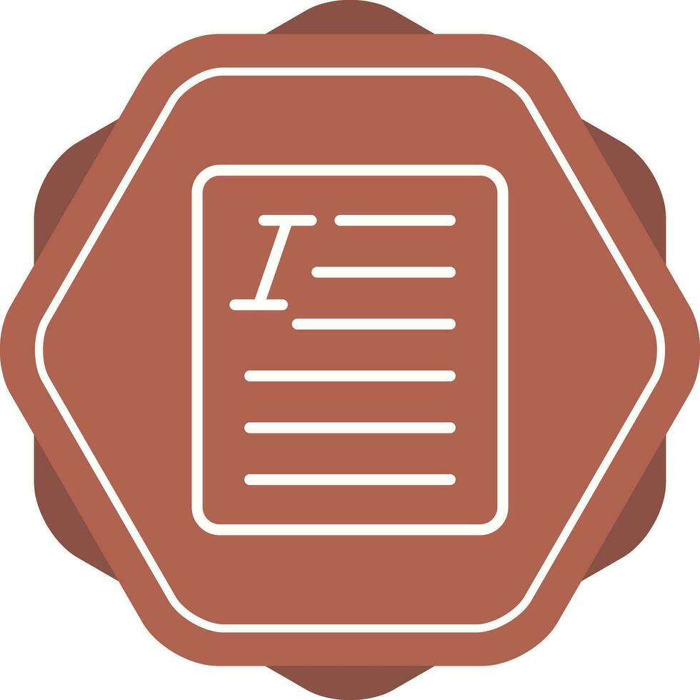 Document Italic Vector Icon