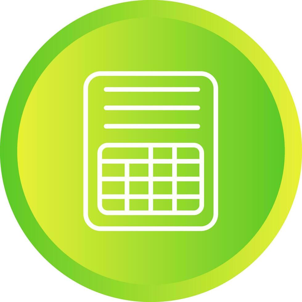 Spreadsheet Vector Icon