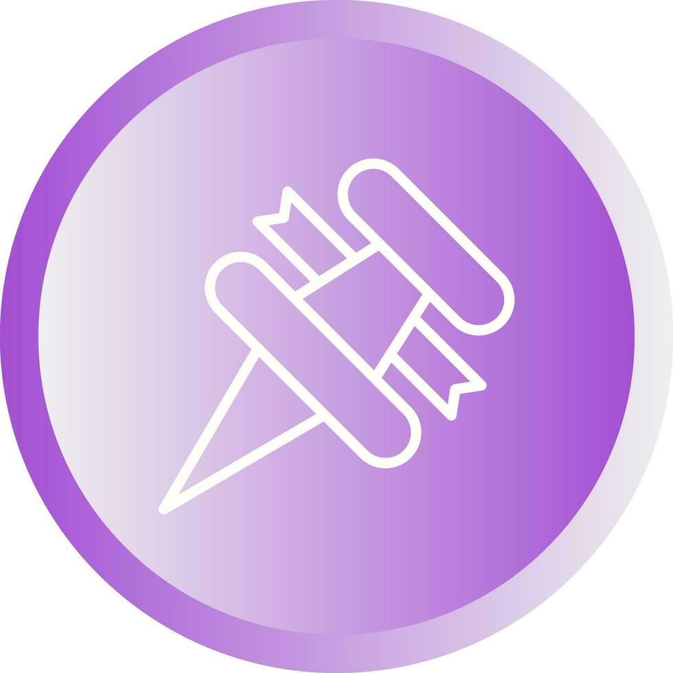 Thumbtack with ribbon Vector Icon