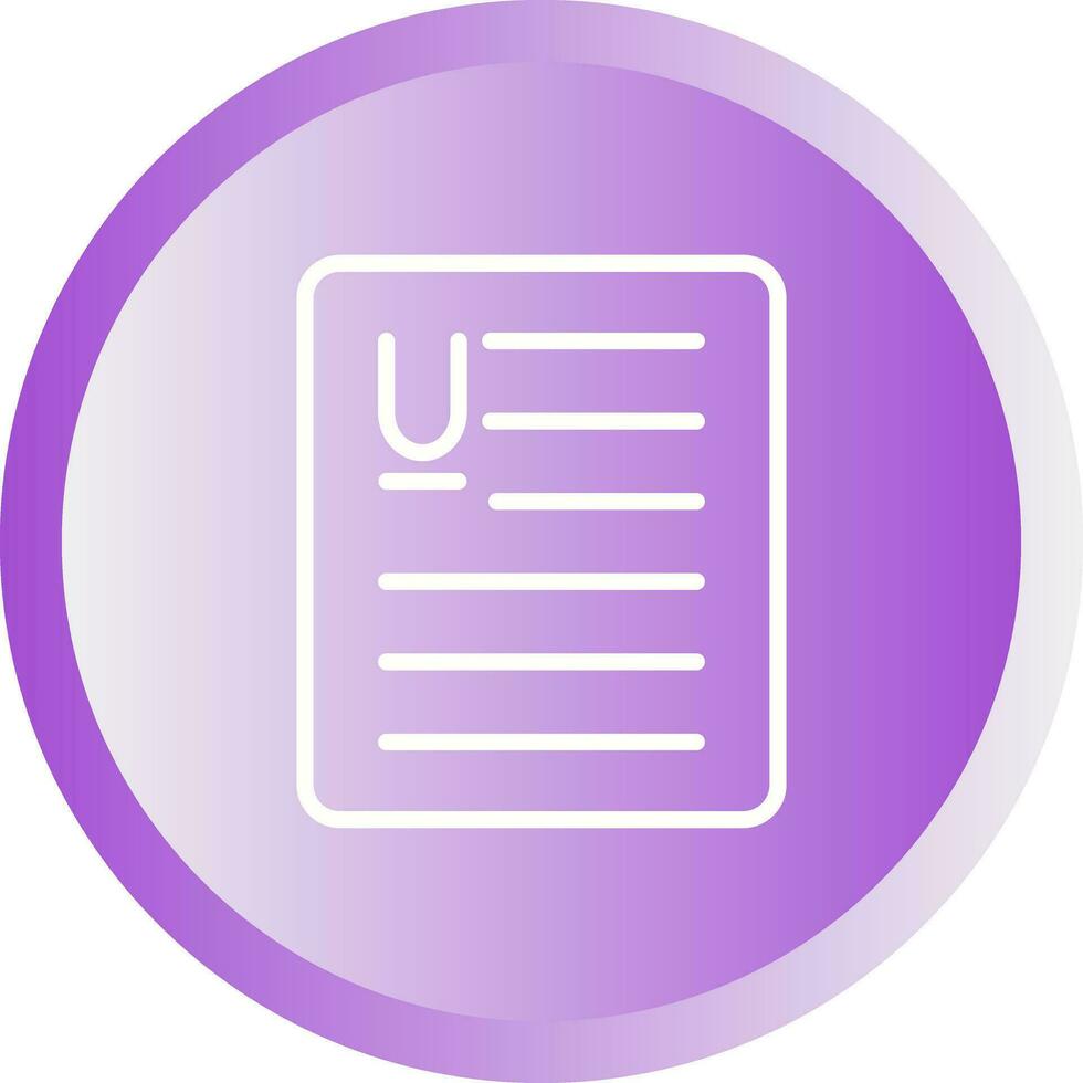 Document Underline Vector Icon