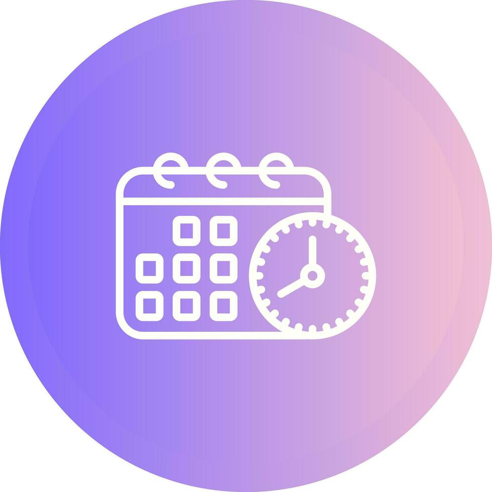 Calendar with clock Vector Icon