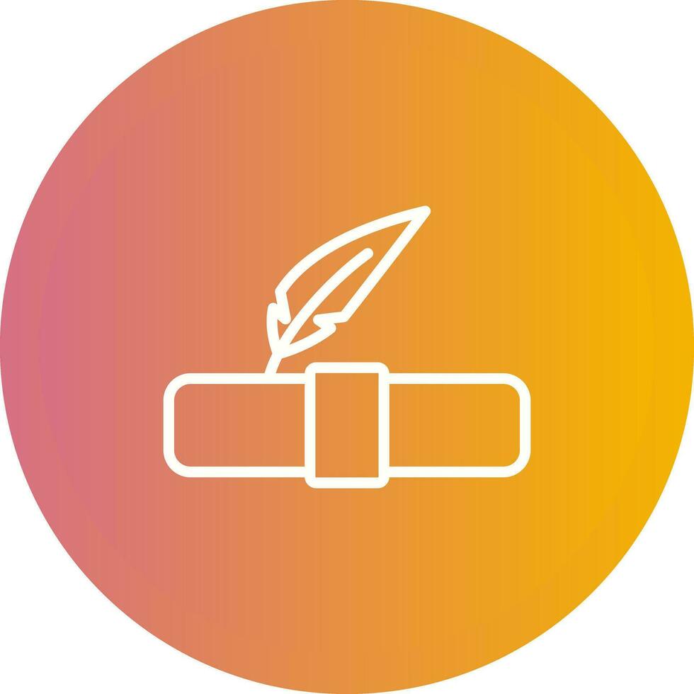 Quill pen with scroll Vector Icon