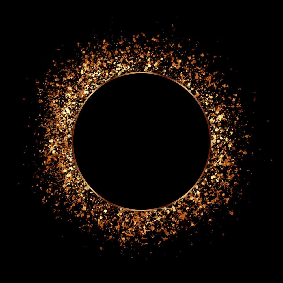 decorative background with gold glittery border vector