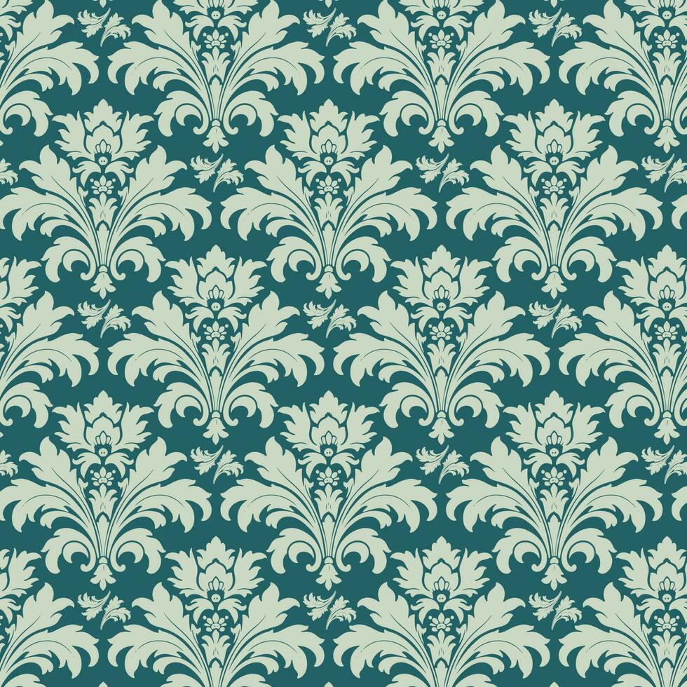 Decorative damask style pattern design background vector