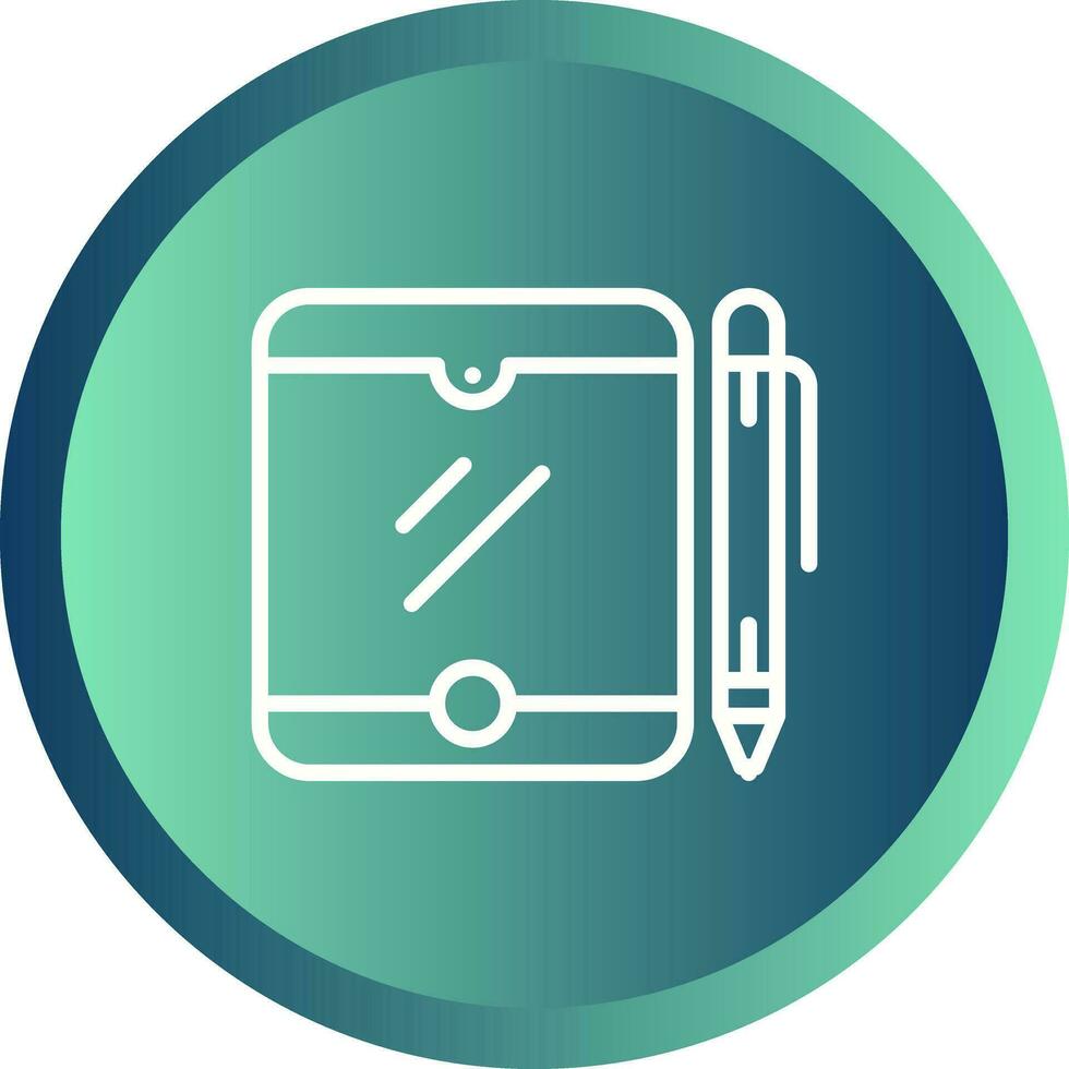 Tablet with pen Vector Icon