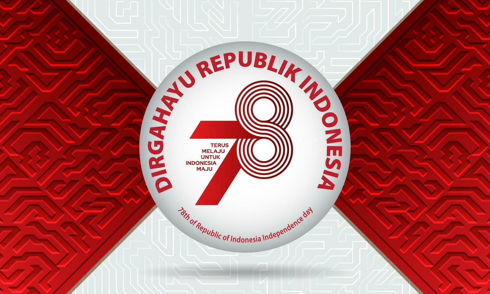 Indonesia independence day 17 august concept illustration.78 years Indonesia independence day vector