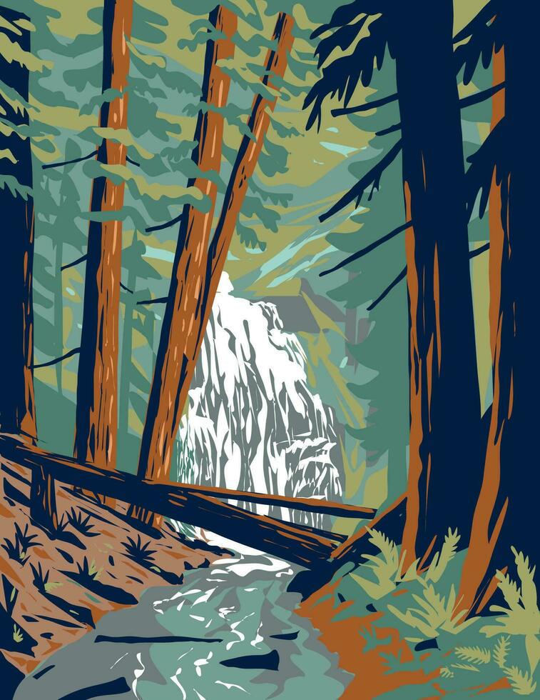 cascada caídas en moran estado parque en orcas isla Washington estado wpa póster Arte vector