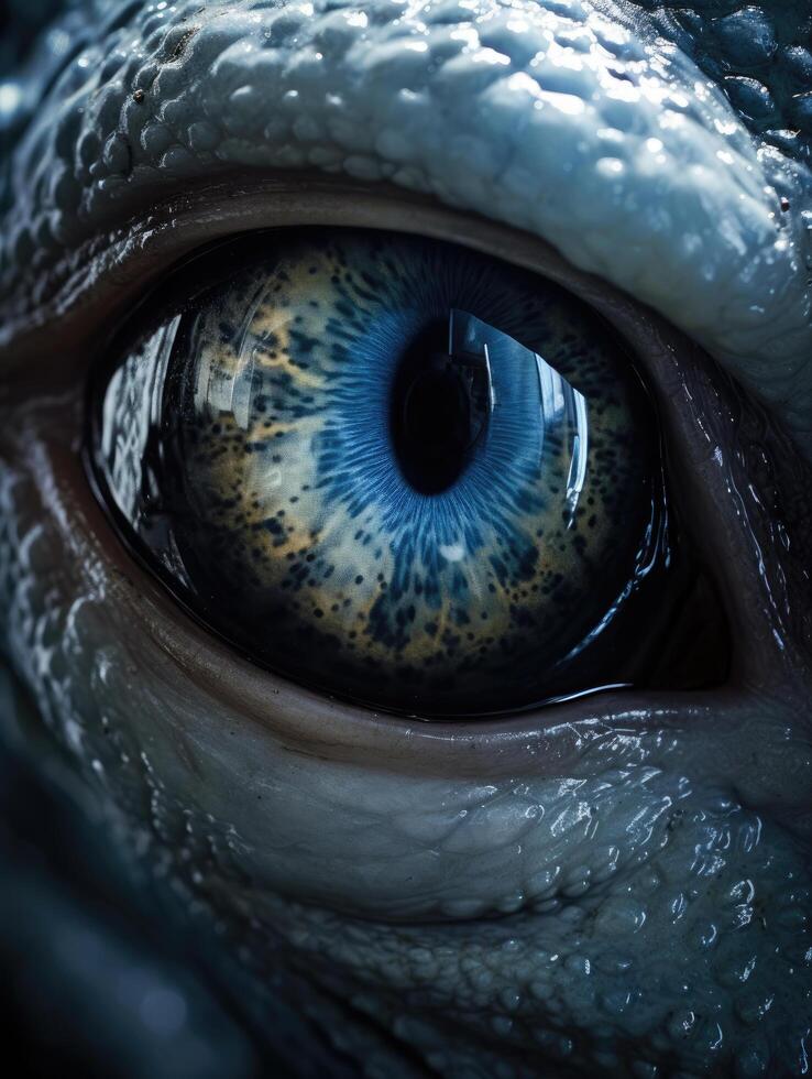 Extreme close up shot of an aliens eye photo