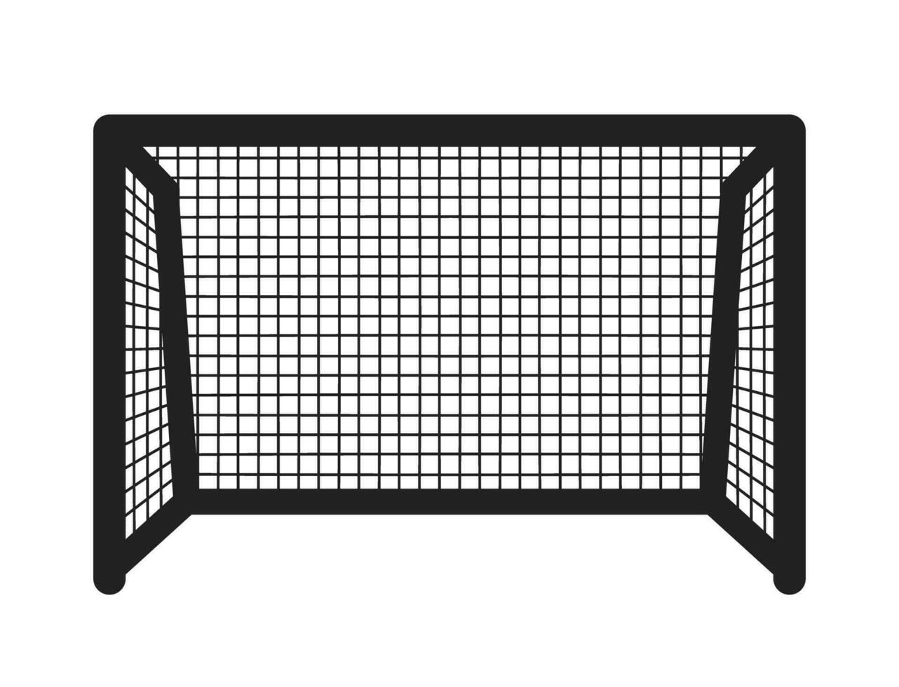 Football gate monochrome flat vector object. Area for kicking ball. Editable black and white thin line icon. Simple cartoon clip art spot illustration for web graphic design
