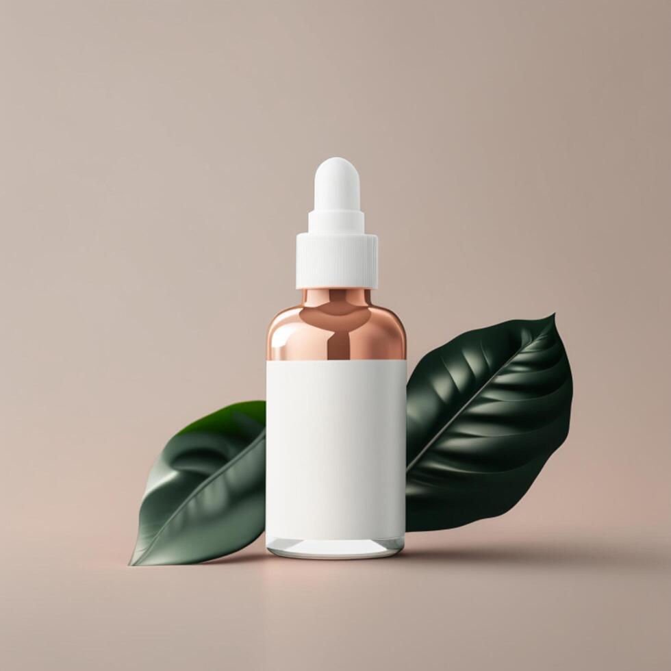 The serum bottle mockup features a sleek and modern design that showcases photo