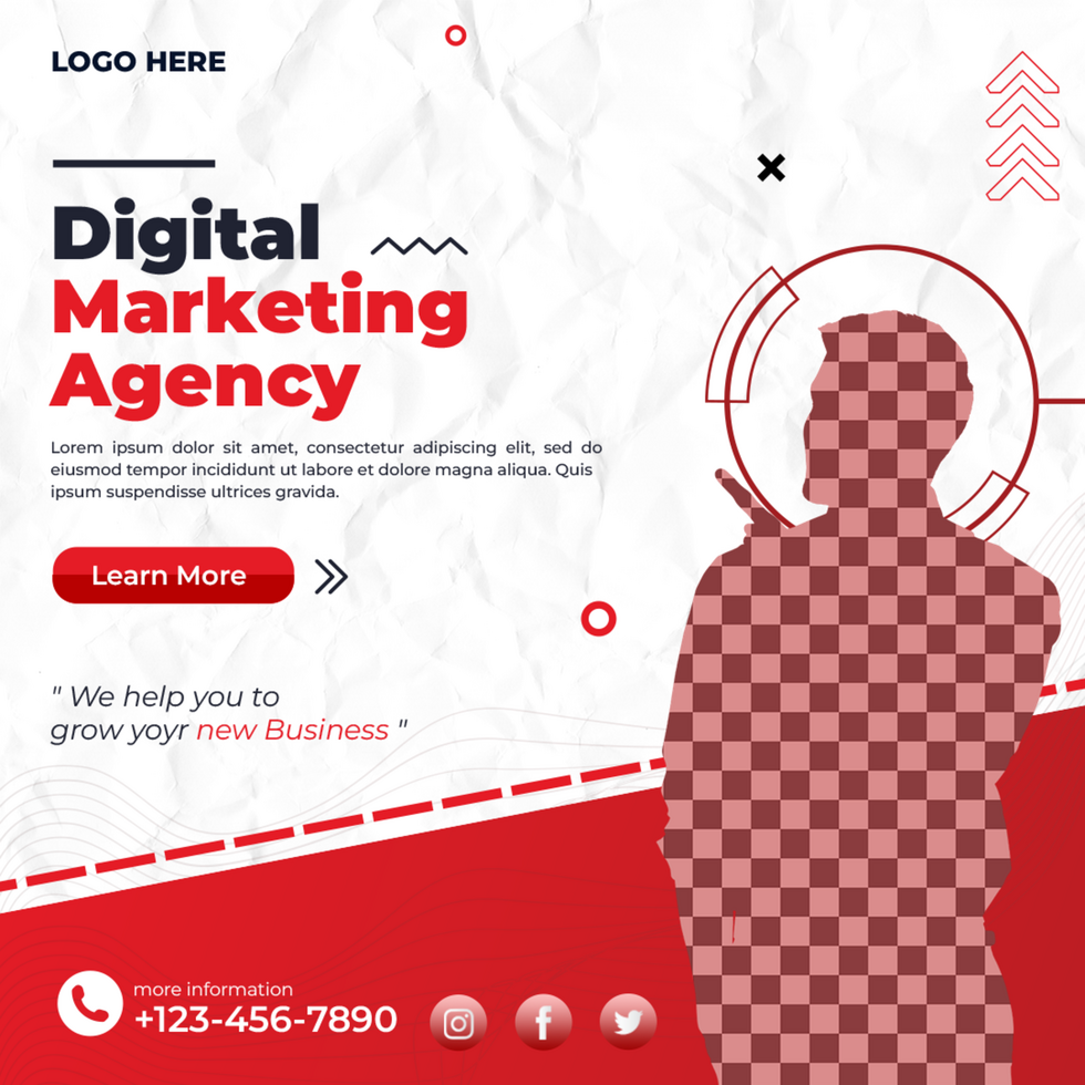 Creative Digital Marketing Agency Social media Post template psd