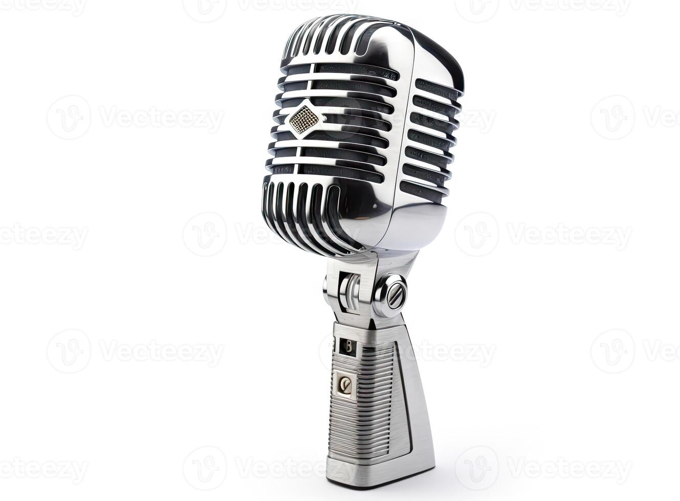 Retro microphone isolated created with technology 26342976 Stock Photo
