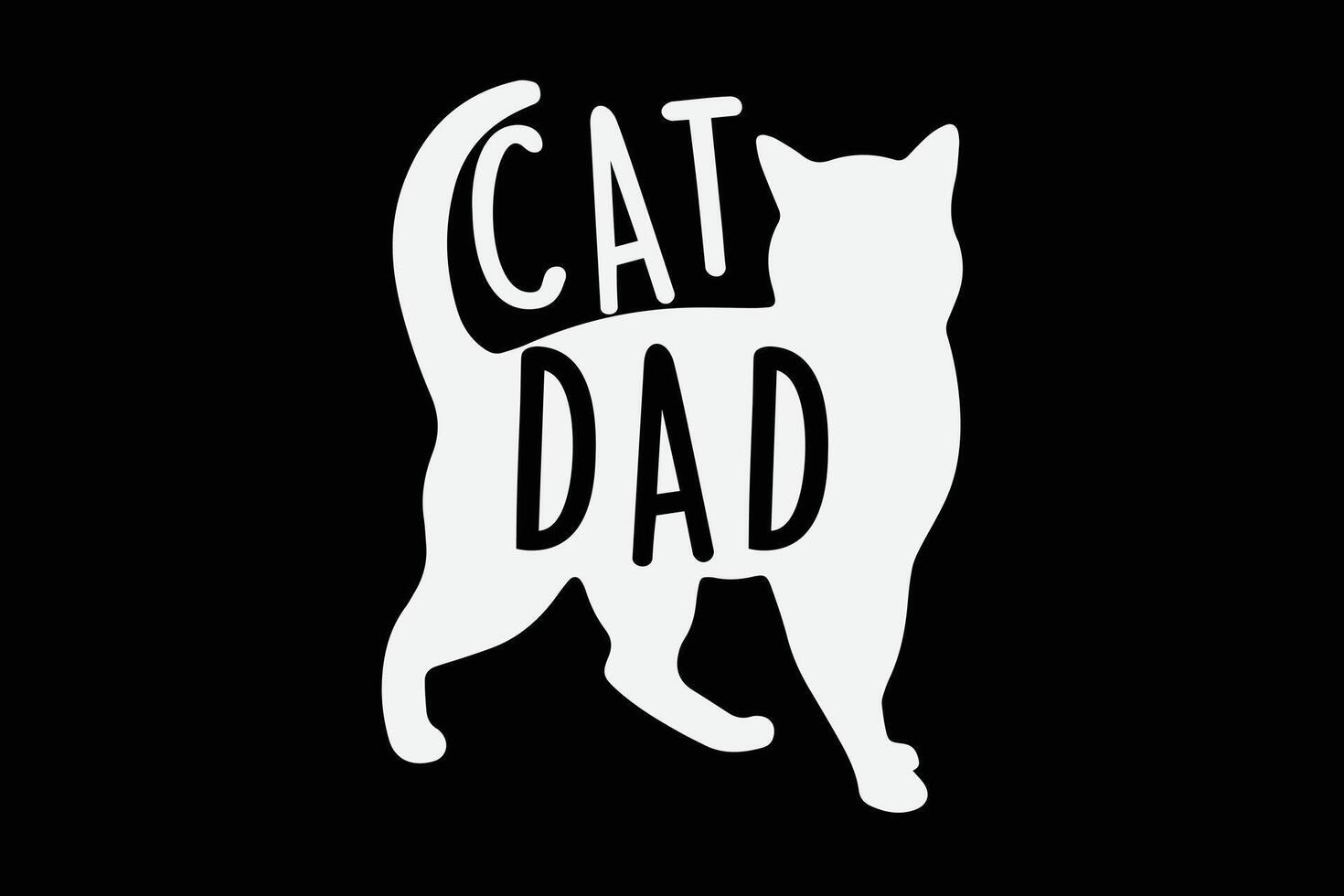 Cat Dad Funny Father's Day T-Shirt Design vector