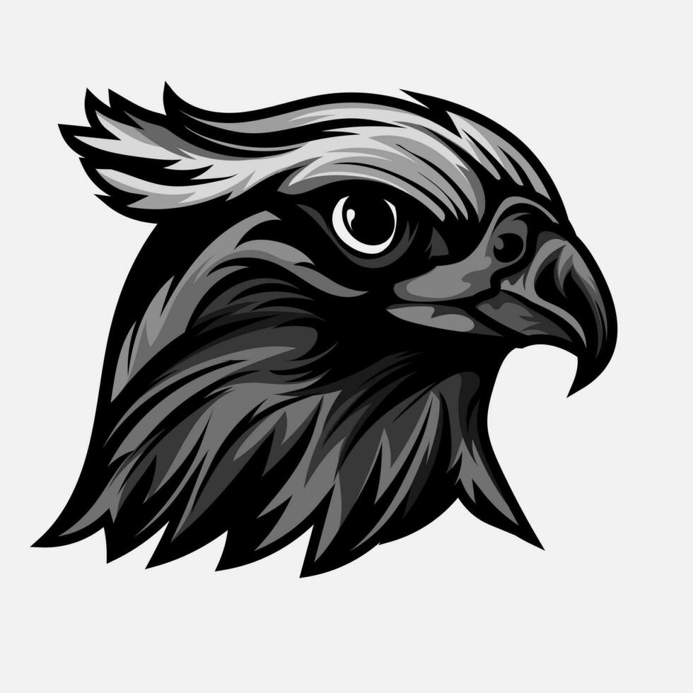 Eagle Head for tattoo or Tshirt design or outwear. Hunting style eagle background. Concept on white background vector