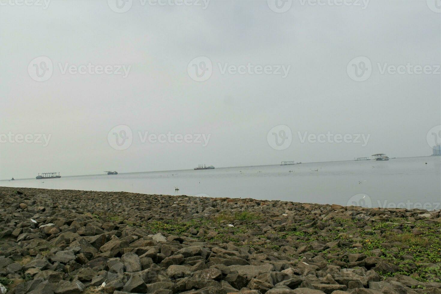 view of the coast of jakarta photo