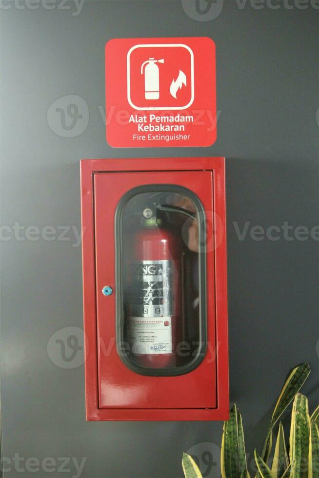fire extinguisher at the train station photo