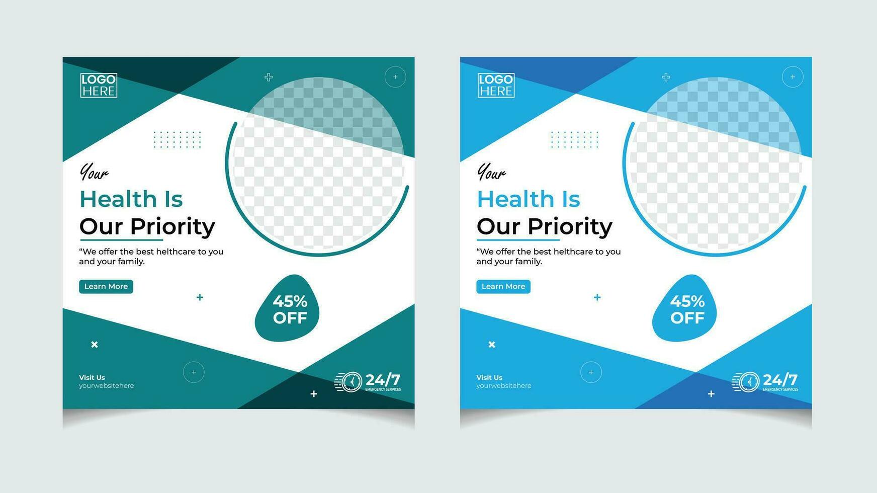 Medical Social Media Template vector