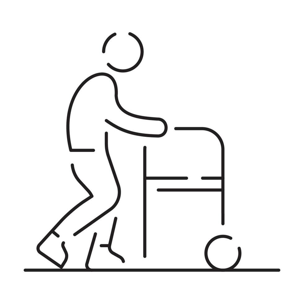 Disabled people line icon, outline vector symbol, linear style pictogram. Signs, logo illustration. wheelchair, older, handicapped, deaf and Social issue.