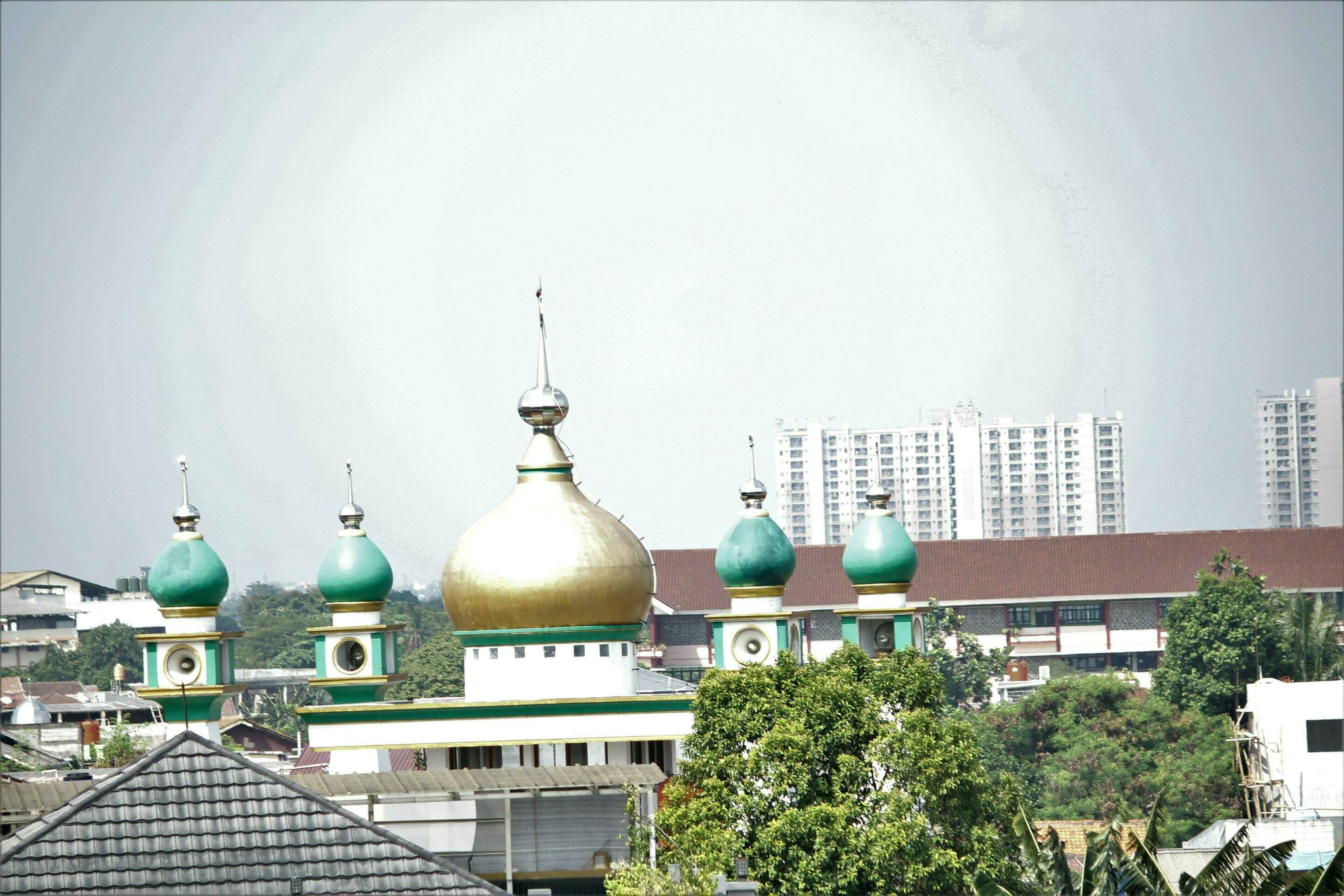 Jakarta, Indonesia18 June 2023 the dome of the mosque with a beautiful