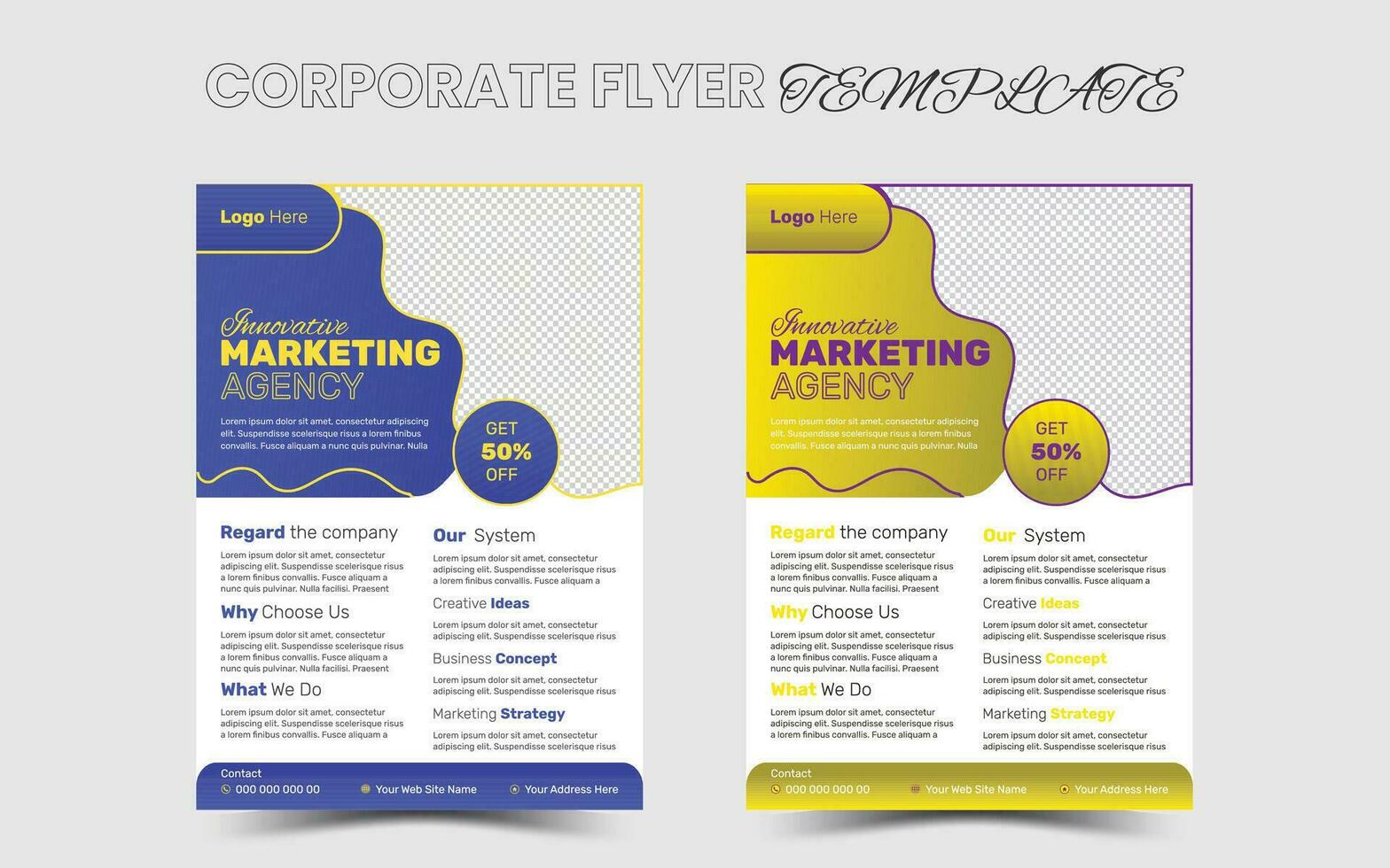 Professional Corporate business flyer template design free Vector