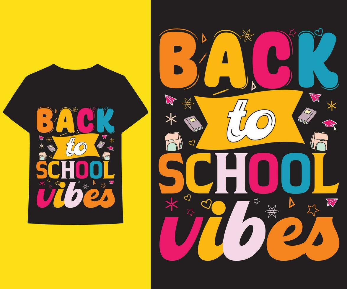 back to school t-shirt design vector art elements