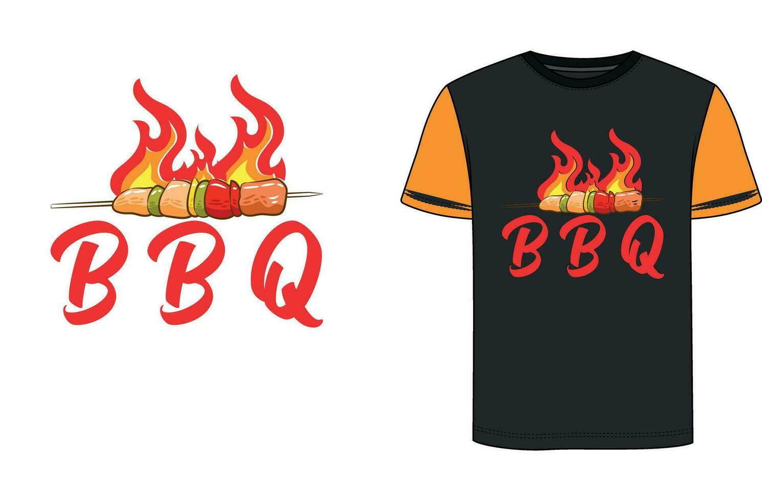 B B Q T-Shirt Design vector