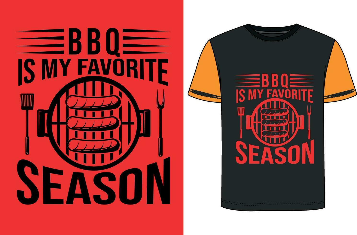 B B Q T-Shirt Design vector