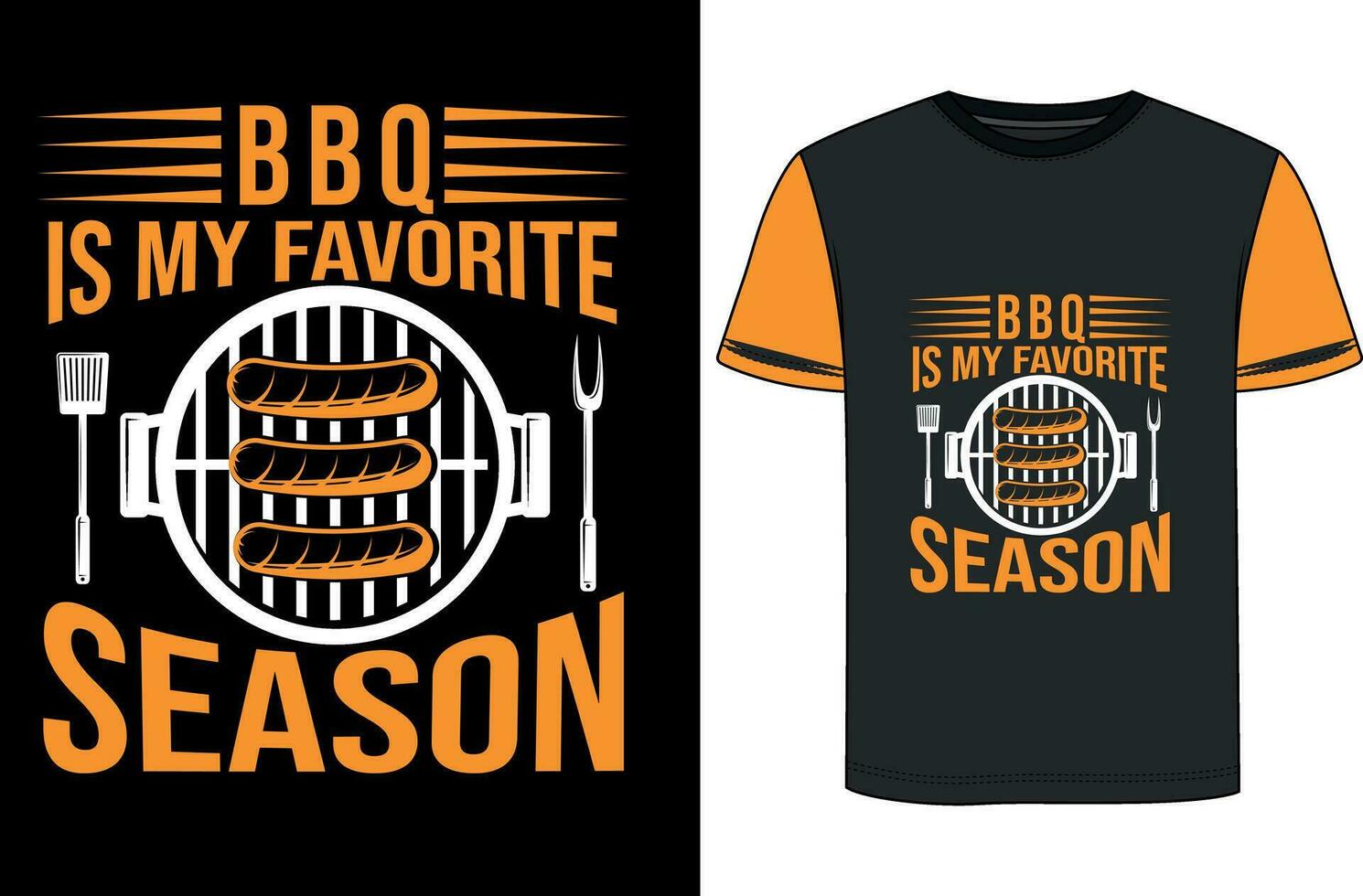 B B Q T-Shirt Design vector