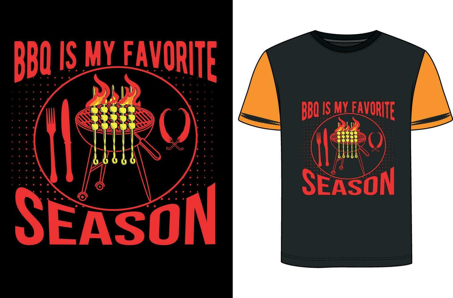 B B Q T-Shirt Design vector
