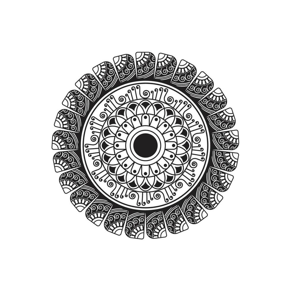 Handdrawn mandala lotus flower drawing vector