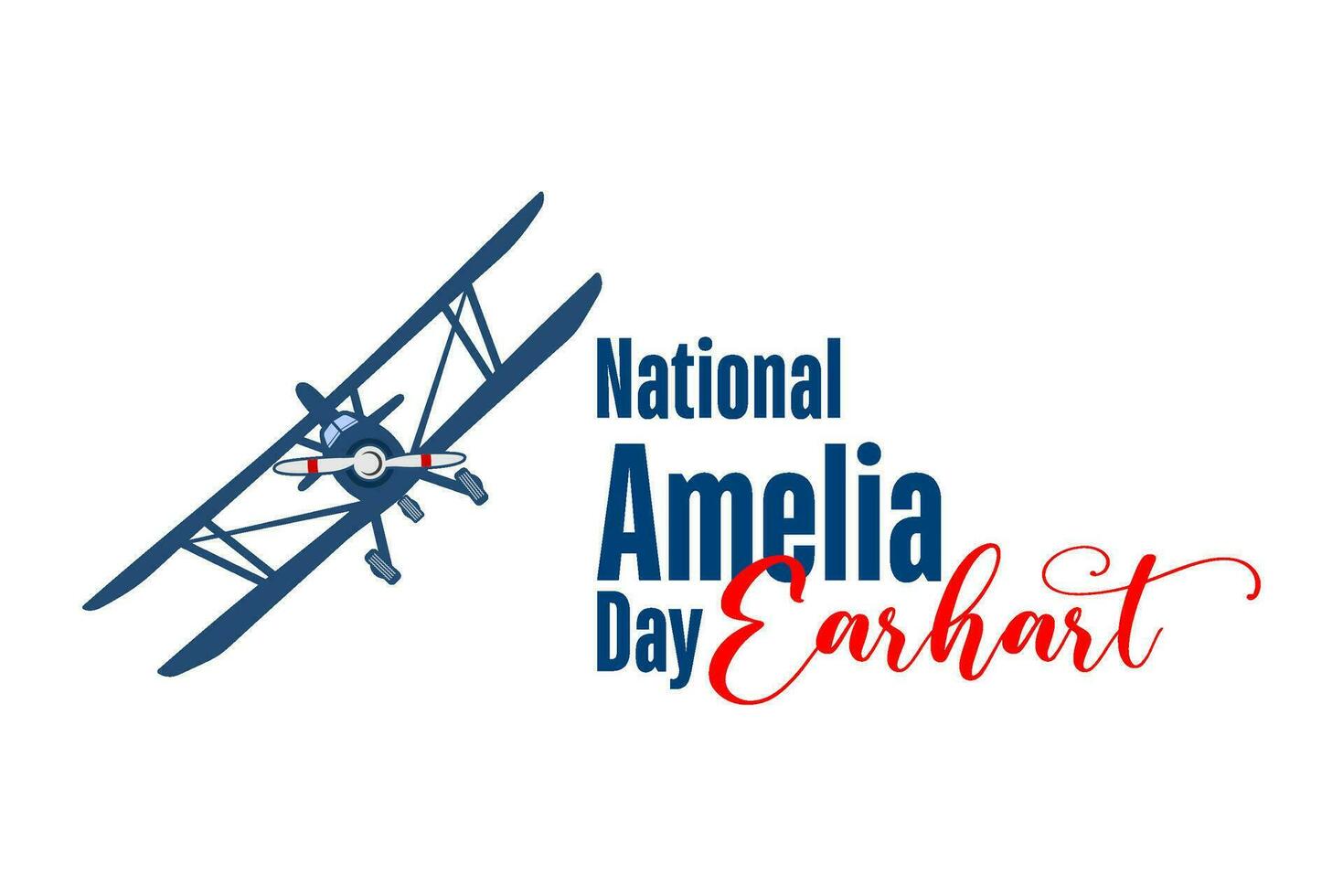 National Amelia Earhart Day vector