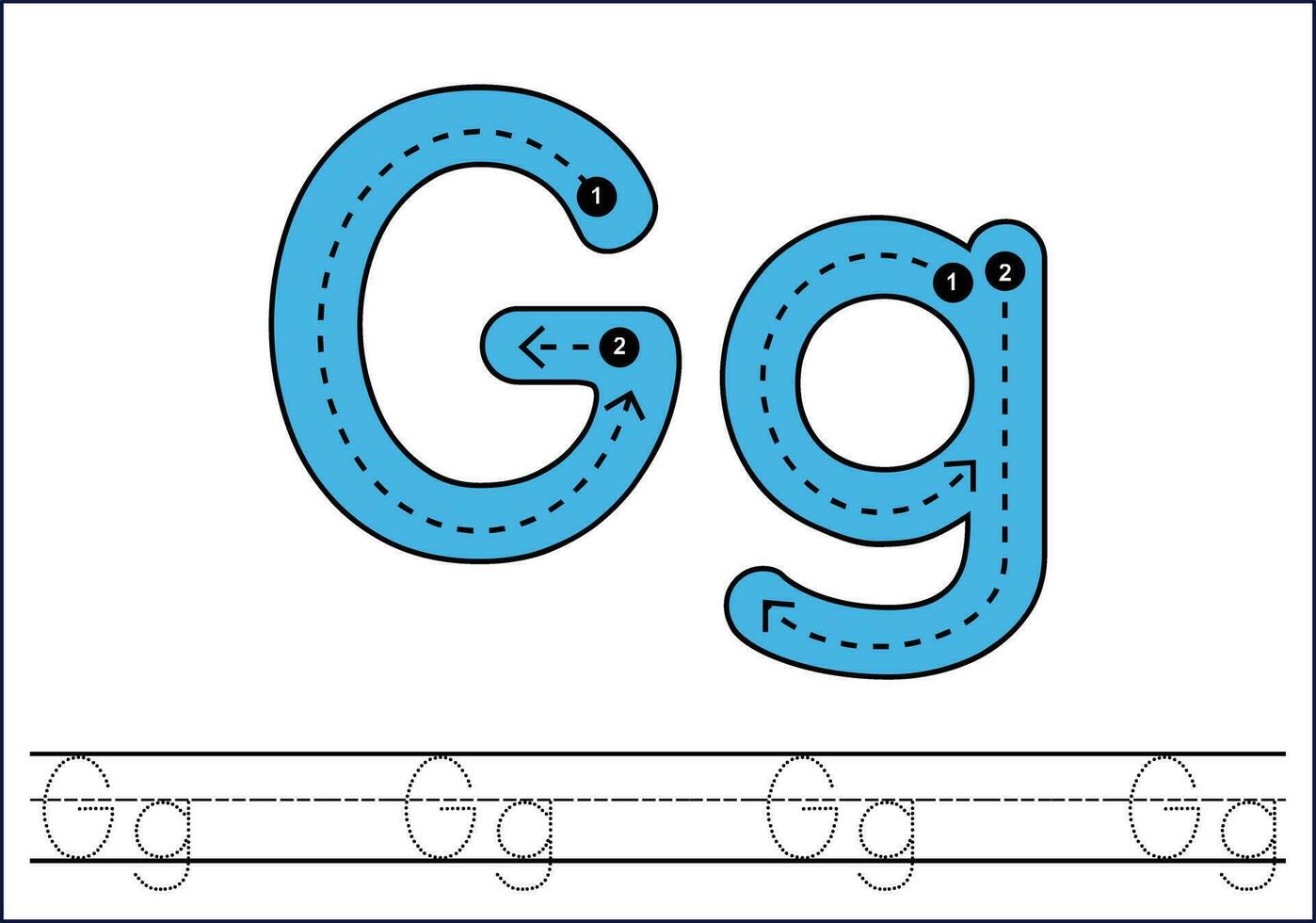 Letter tracing from a-z ,hand drawn tracing worksheets for kids pencontrol and handwriting practice vector