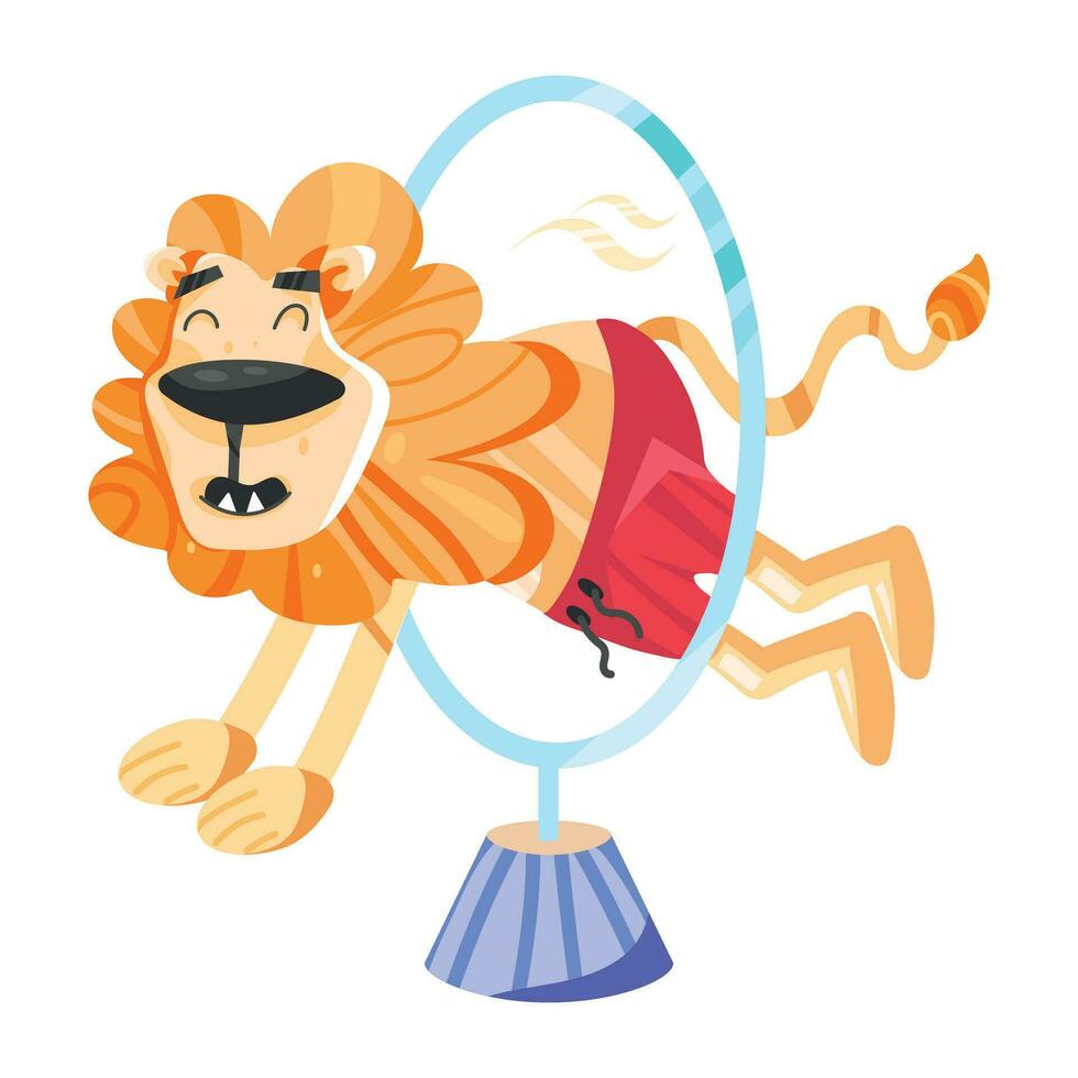 Trendy Circus Lion vector