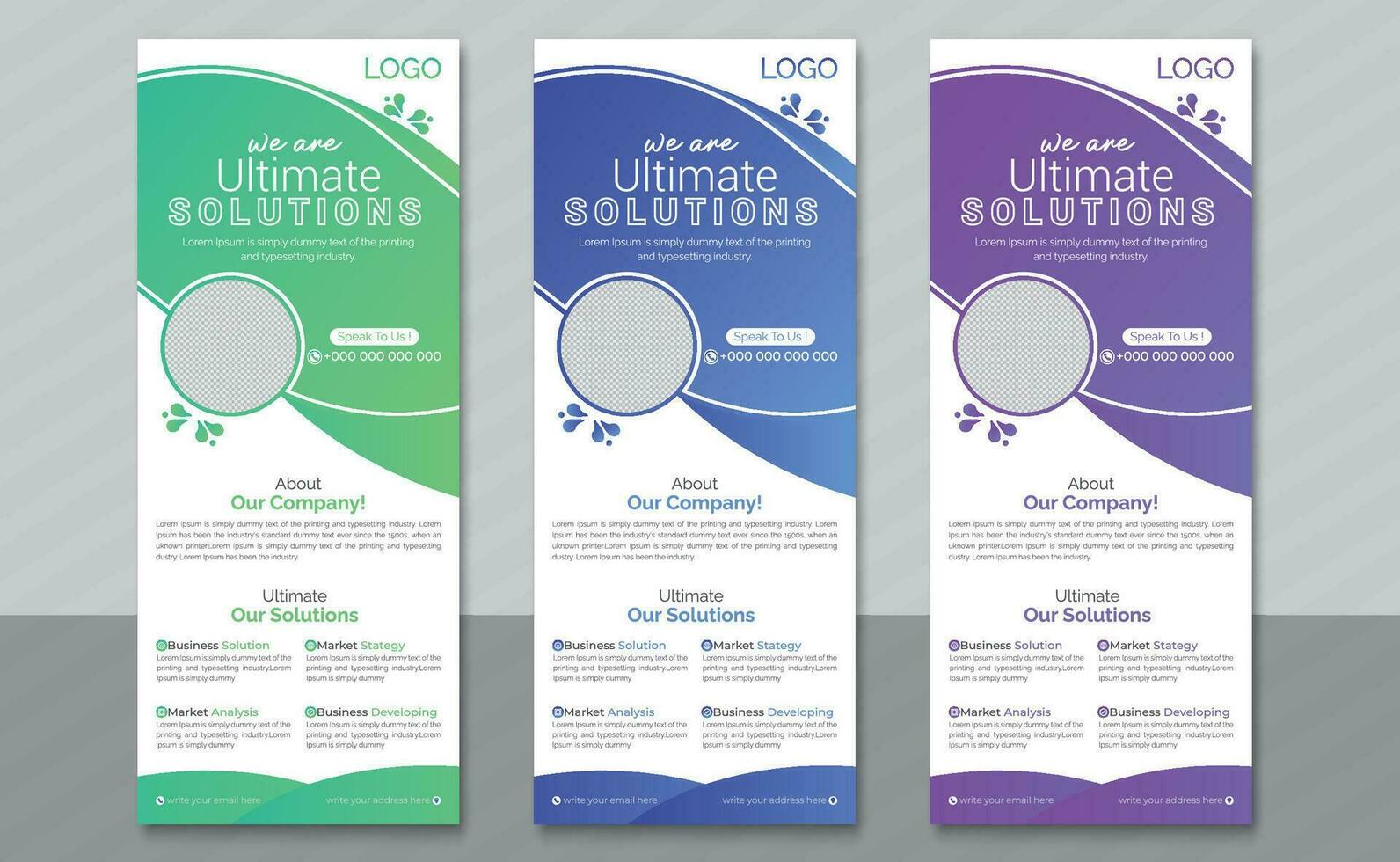 Business roll up banner design and corporate roll up banner design vector