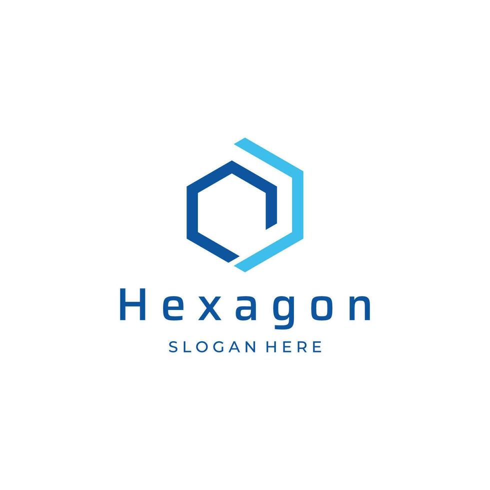 Creative and simple hexagon box or cube geometry logo template design.Logo for business, company, network,technology. vector