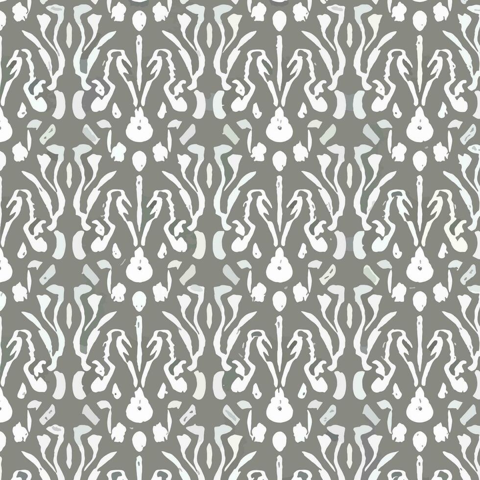 Floral and Geometric Patterns Intertwined. Abstract Intersecting Curves and Bold Stripes. Seamless Vector Background for Stylish Design