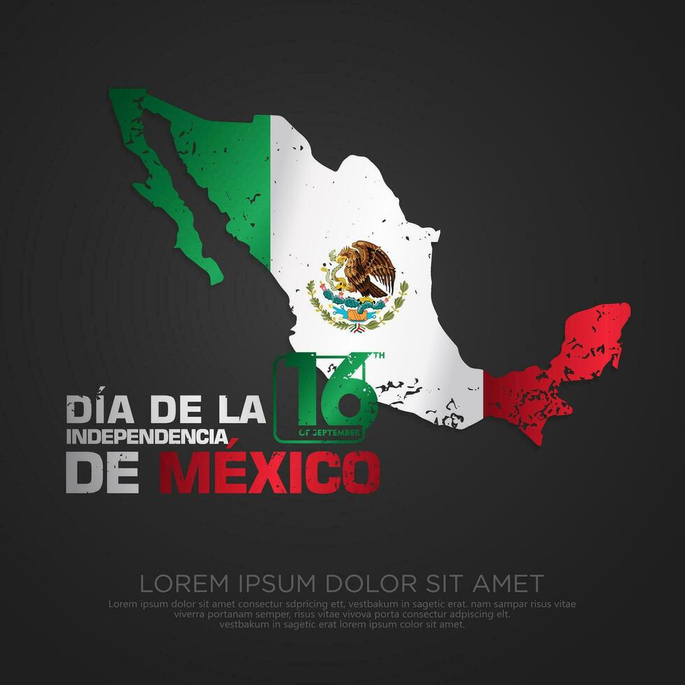 mexico independencia día saludo tarjeta modelo. vector