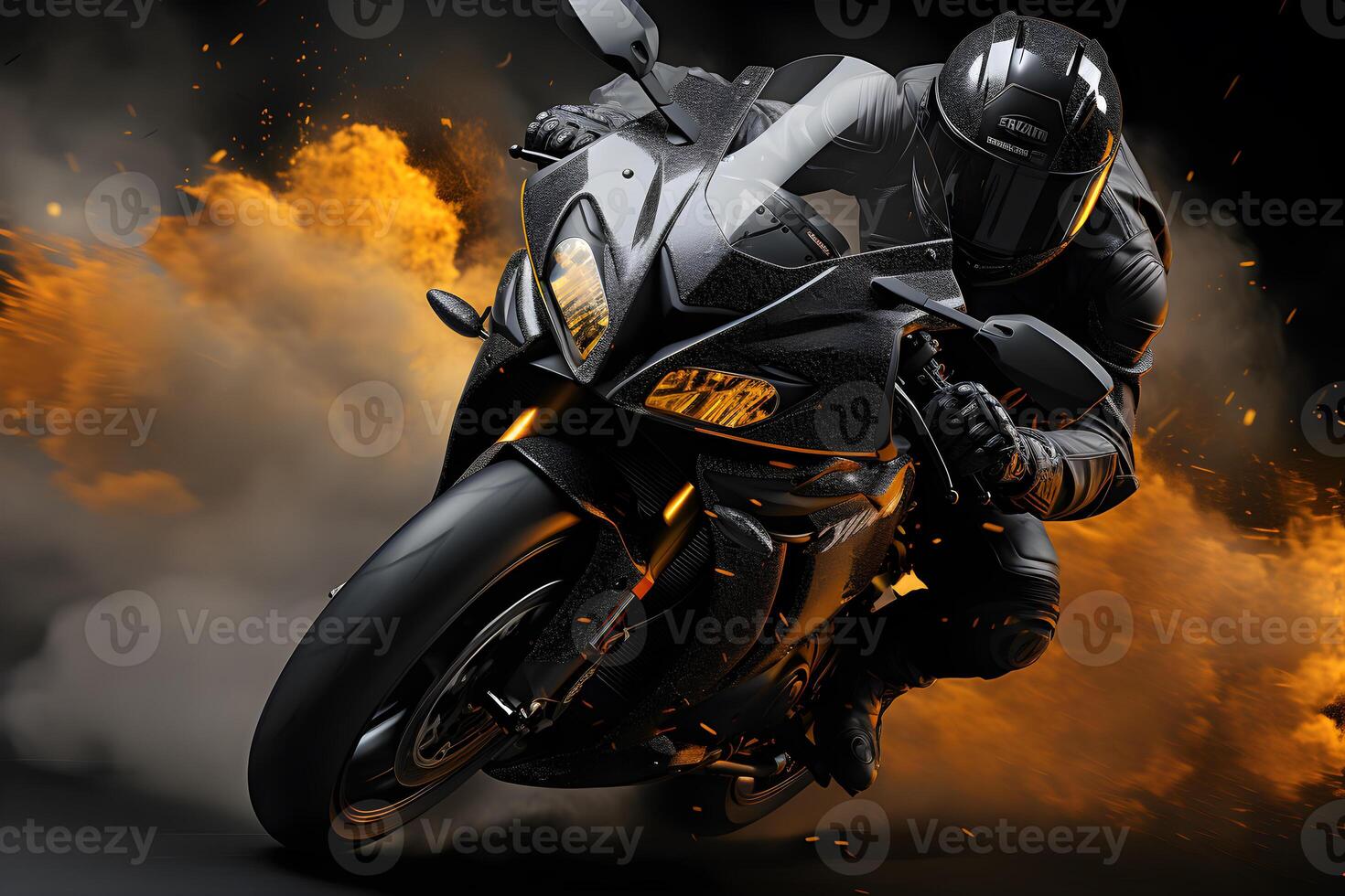 a biker is riding a motorcycle, photo