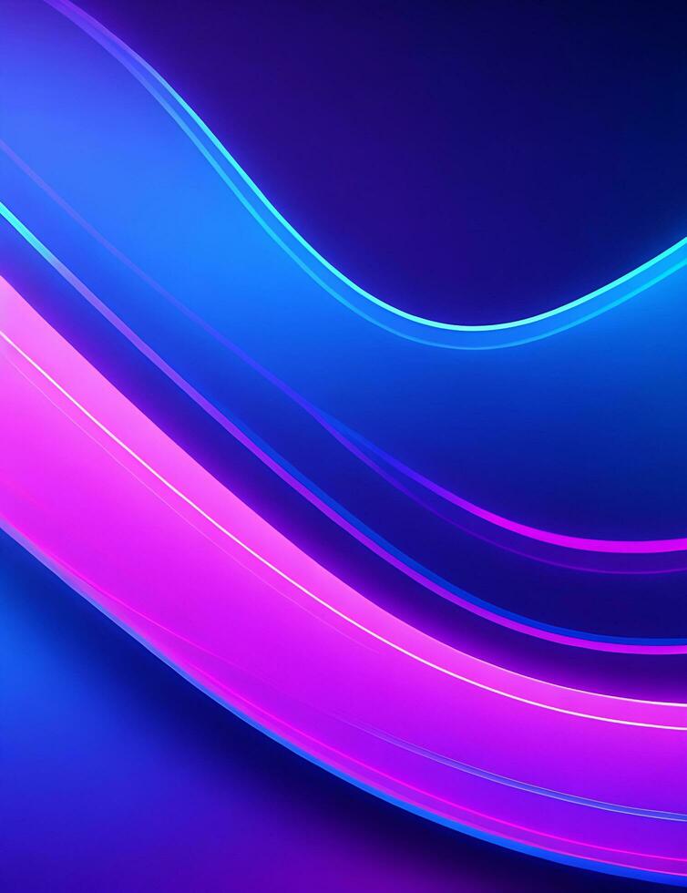 Abstract background with blue pink line and neonled light effect generated by ai photo