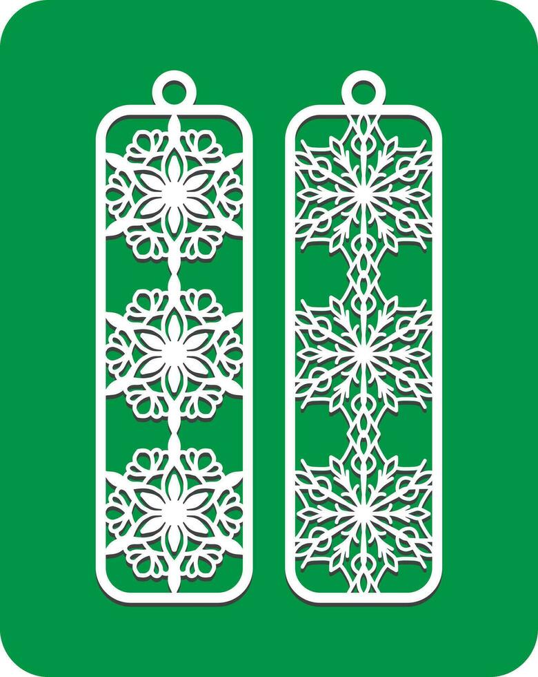 Stunning Laser-Cut Bookmark Designs, flower panel vector