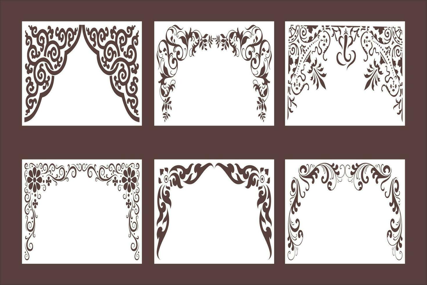 Laser cutting design for temple, Mandir Jali, Partition arch for temple decoration. vector