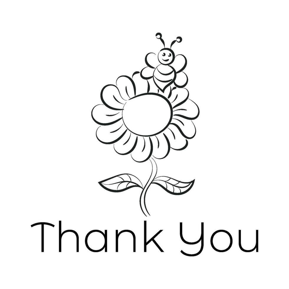 Beautiful Thank You Card for print design or use as Wedding Invitatin card, poster, flyer or T Shirt vector