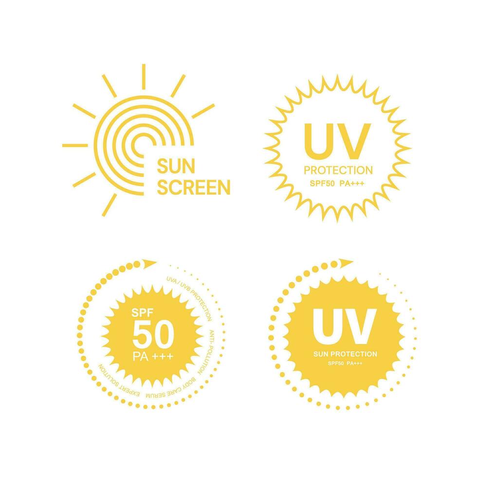 UV protection on white background,bubble shield. Solar protection screen from UV rays vector