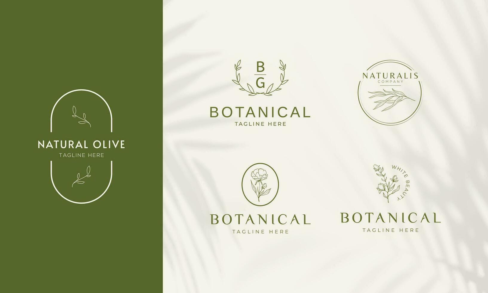 floral elemento mano dibujado botánico logo con salvaje flor vector