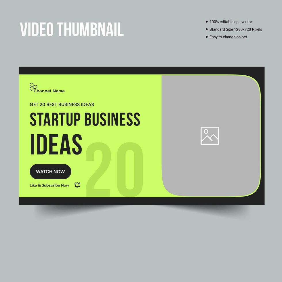 Trendy business idea video cover banner design vector