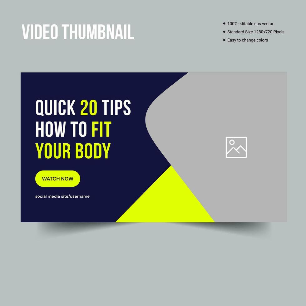 Body fitness social media web banner and thumbnail design vector