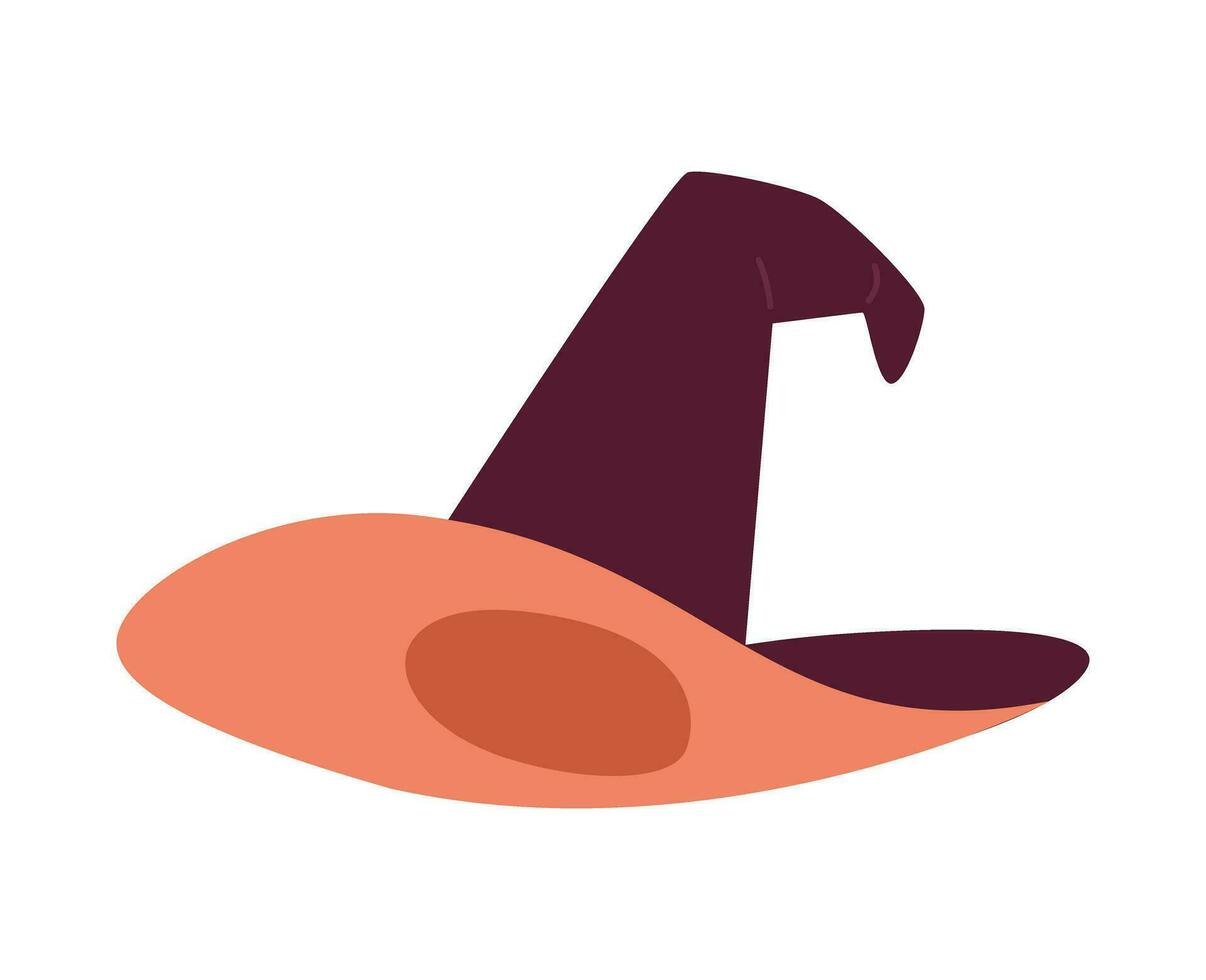 Traditional black hat for witches semi flat colour vector object. Halloween costume. Editable cartoon clip art icon on white background. Simple spot illustration for web graphic design
